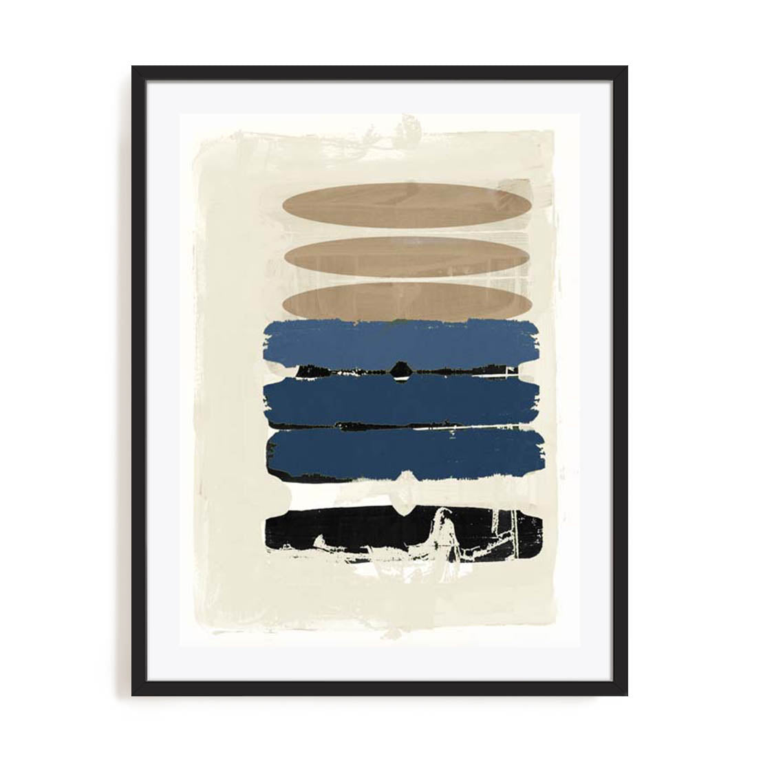 Wall Art Print Poster In Black Frame - Not Twisted Ii Blue Abstract Art