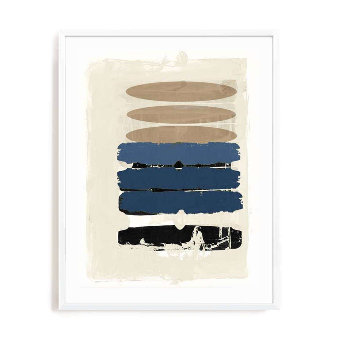 Wall Art Print Poster In White Frame - Not Twisted Ii Blue Abstract Art