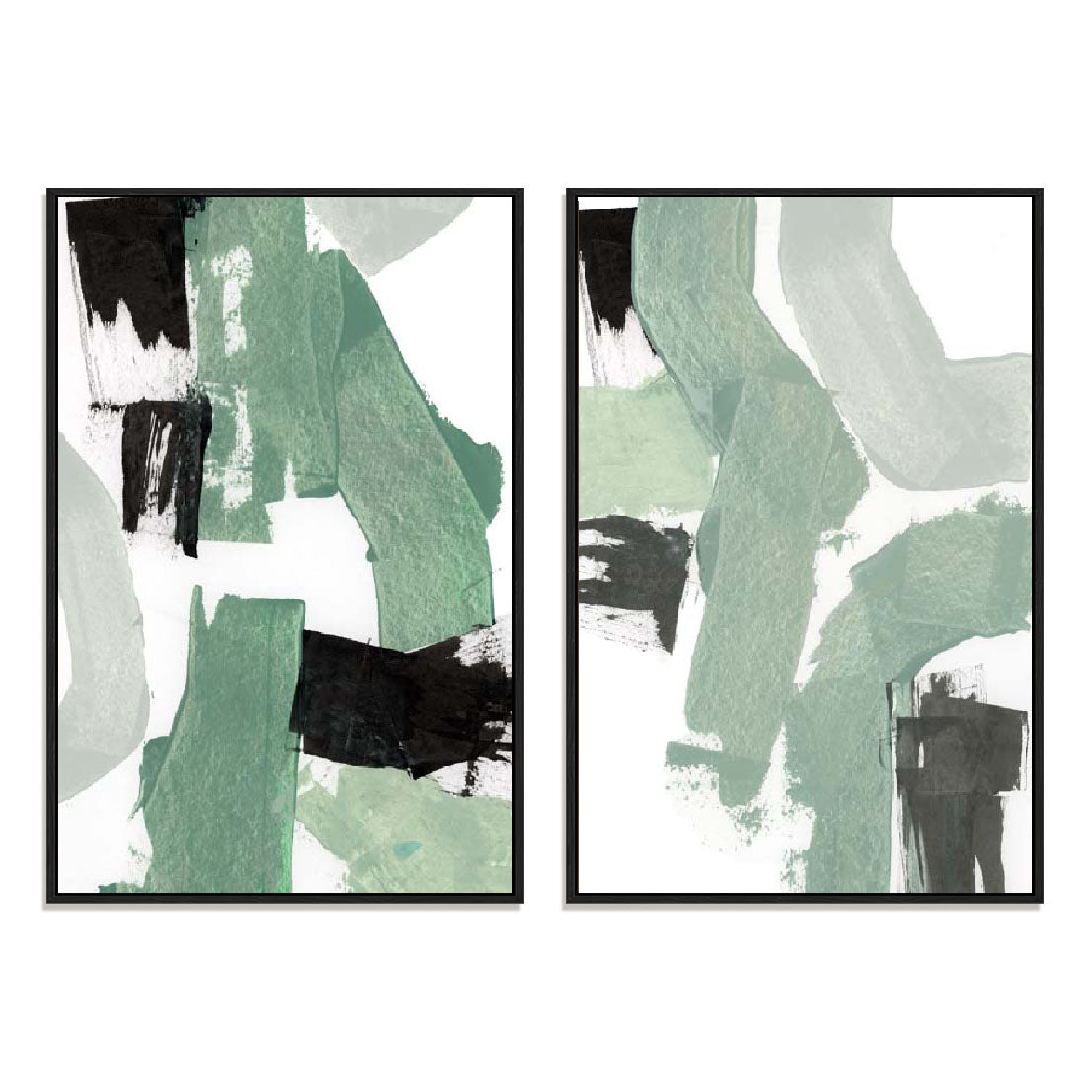 Flowing Green I and II Wall Art