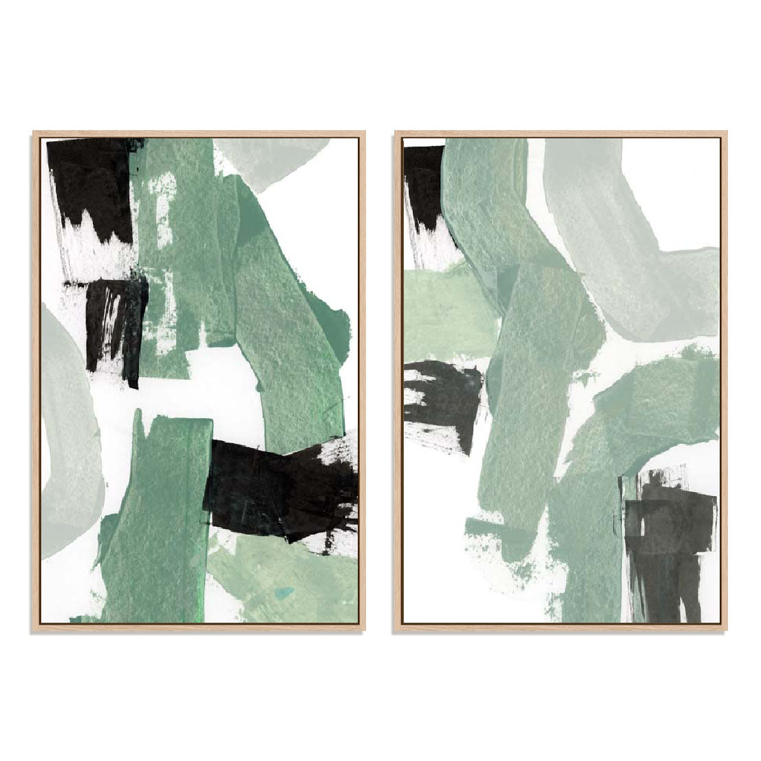 Flowing Green I and II Wall Art