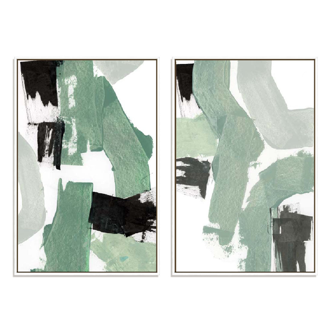 Flowing Green I and II Wall Art