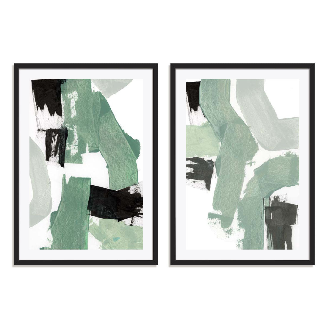 Flowing Green I and II Wall Art