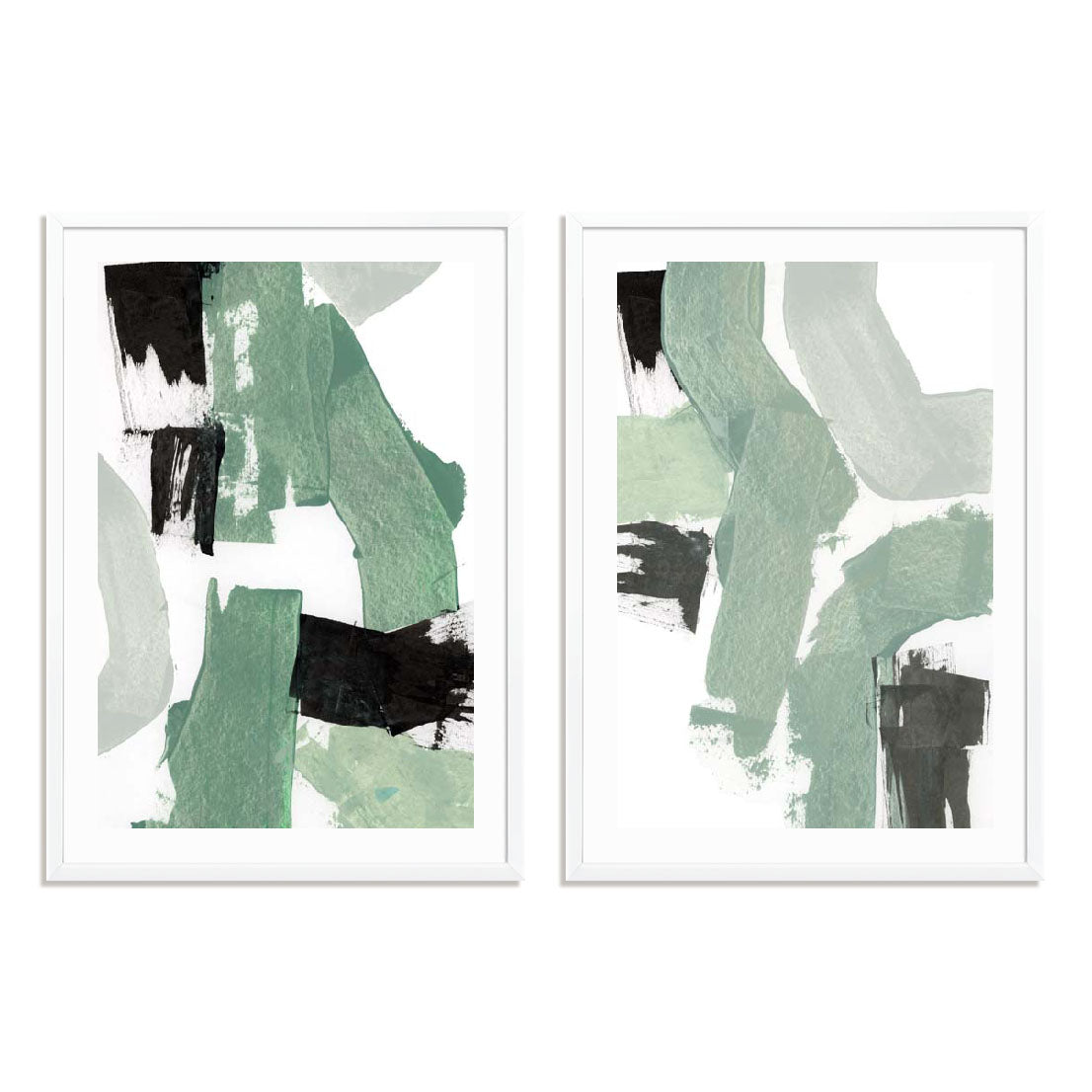 Flowing Green I and II Wall Art