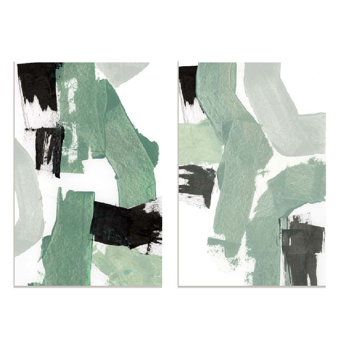 Flowing Green I and II Wall Art