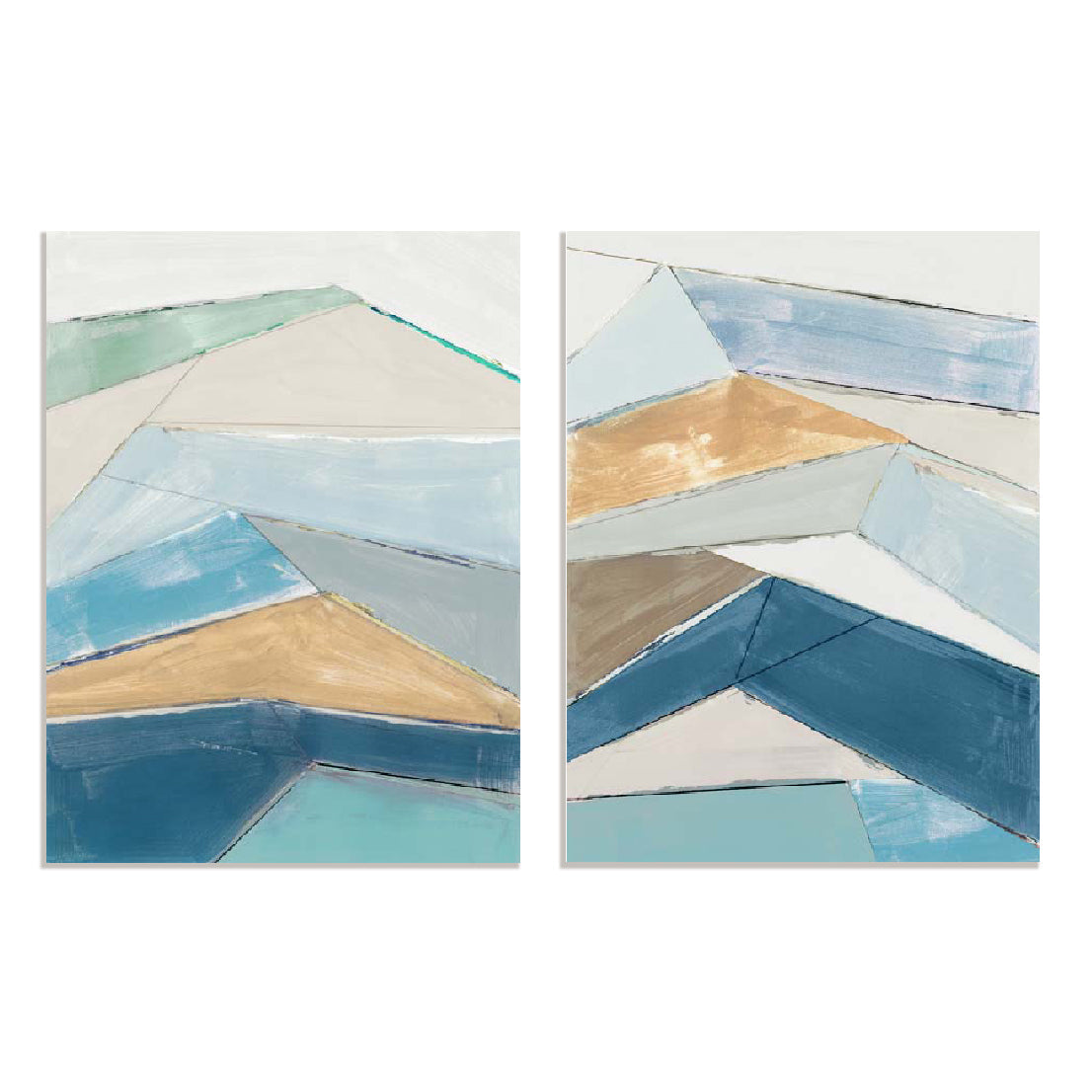 Geometric Mountain Range I And II Wall Art