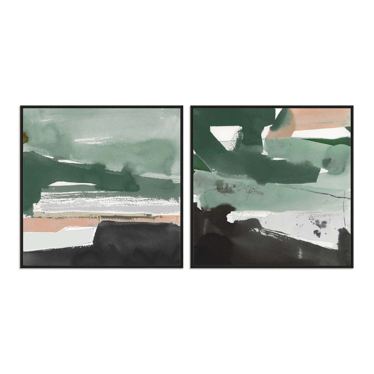 Notes of Green I and II Wall Art