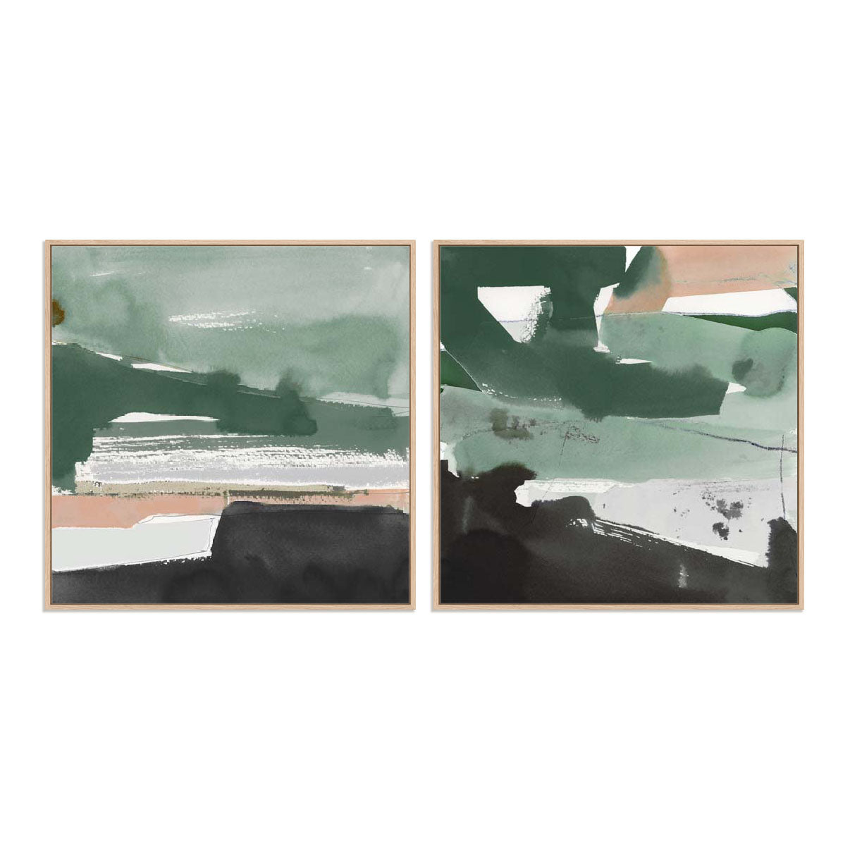 Notes of Green I and II Wall Art