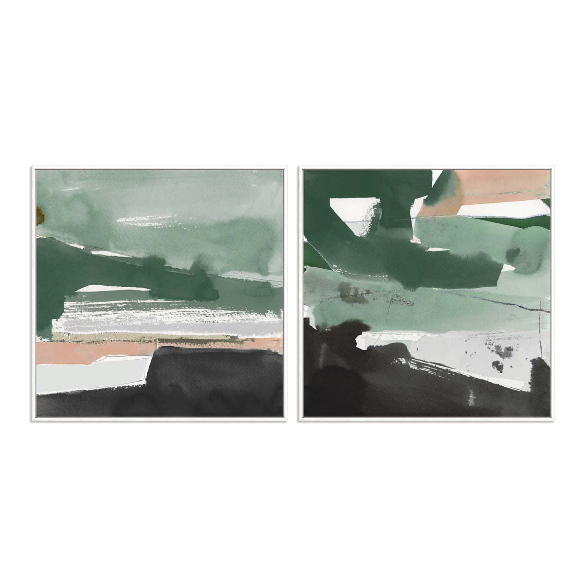 Notes of Green I and II Wall Art