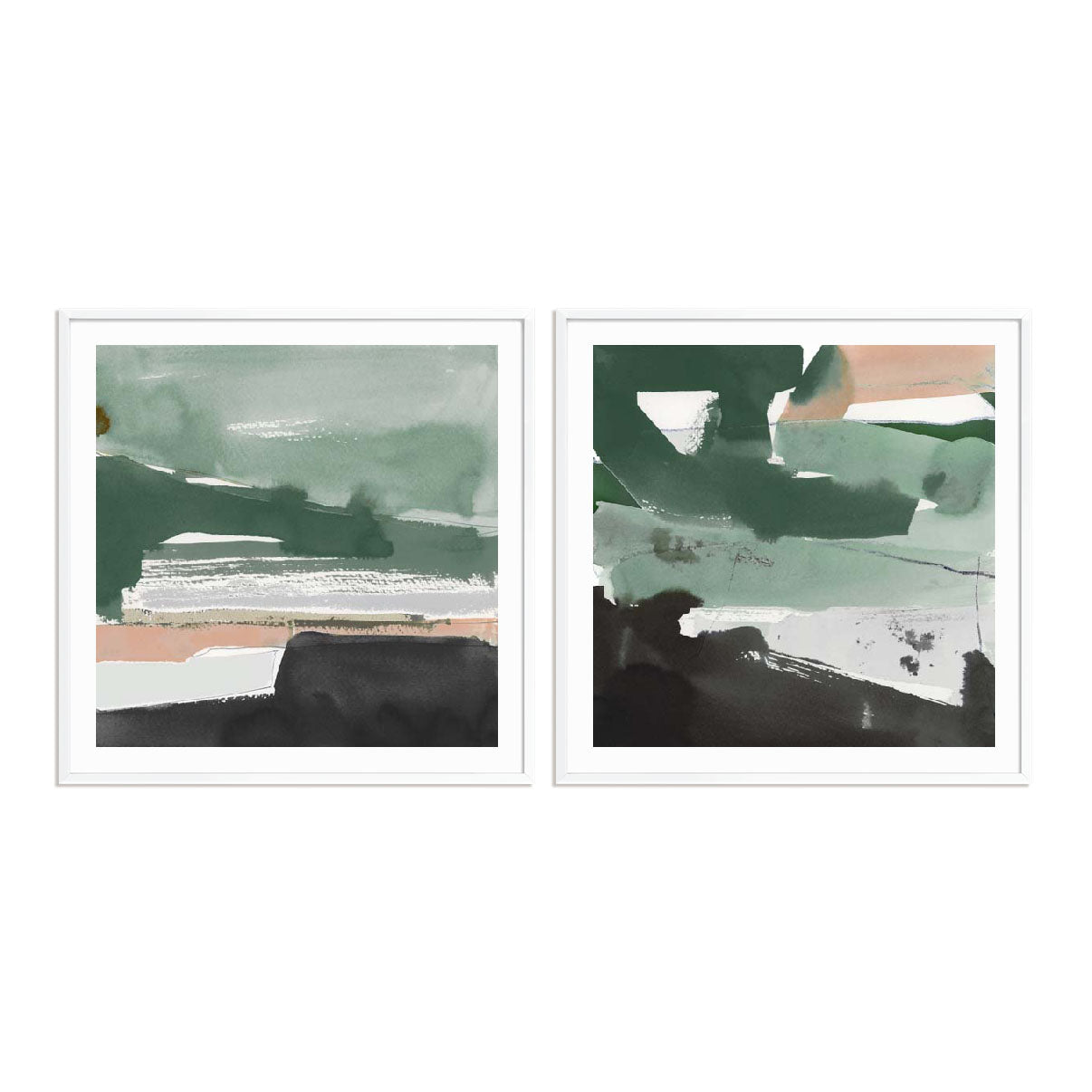 Notes of Green I and II Wall Art