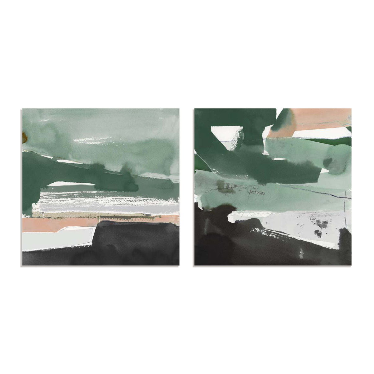 Notes of Green I and II Wall Art