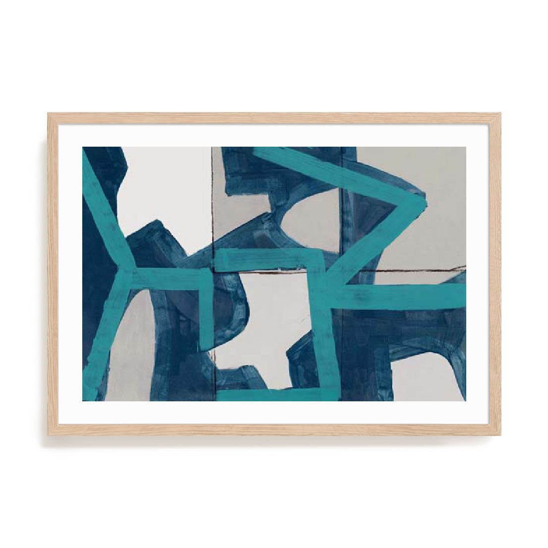 Mid Blue Shapes I Wall Art