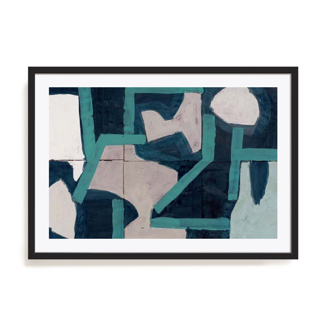 Mid Blue Shapes II Wall Art