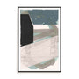 Wall Art Stretched Canvas In Black Frame - Gentle Geo I Blue Abstract Art