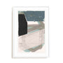 Wall Art Print Poster In White Frame - Gentle Geo I Blue Abstract Art