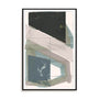 Wall Art Stretched Canvas In Black Frame - Gentle Geo Ii Blue Abstract Art