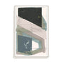 Wall Art Stretched Canvas In White  Frame - Gentle Geo Ii Blue Abstract Art