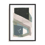 Wall Art Print Poster In Black Frame - Gentle Geo Ii Blue Abstract Art