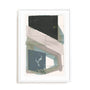 Wall Art Print Poster In White Frame - Gentle Geo Ii Blue Abstract Art