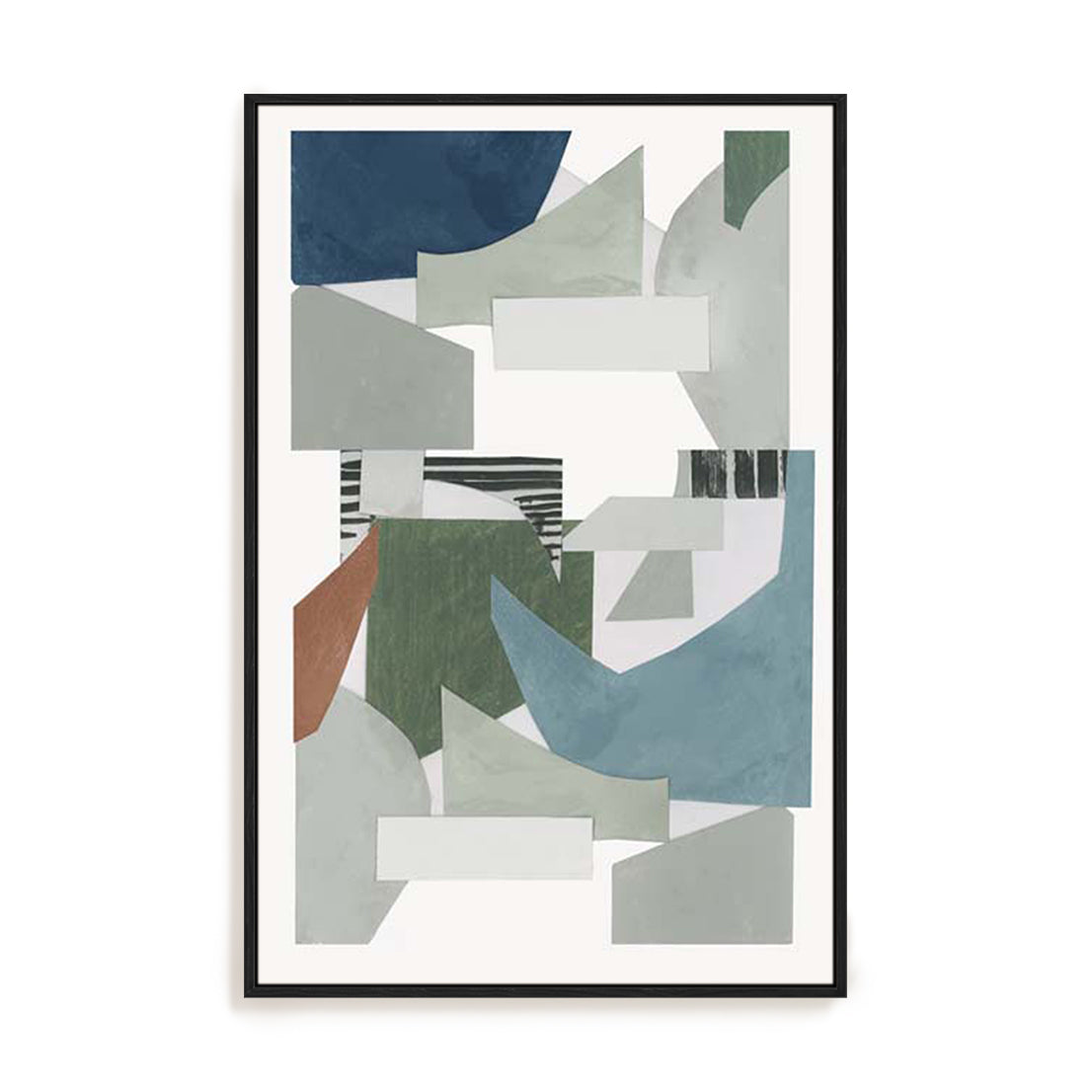 Blue Green Abstract Jugs I Wall Art