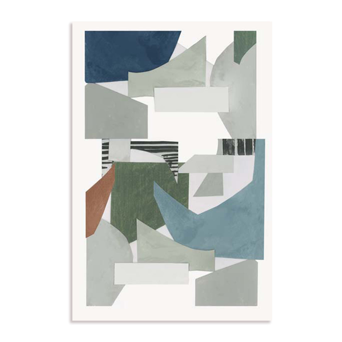 Blue Green Abstract Jugs I Wall Art