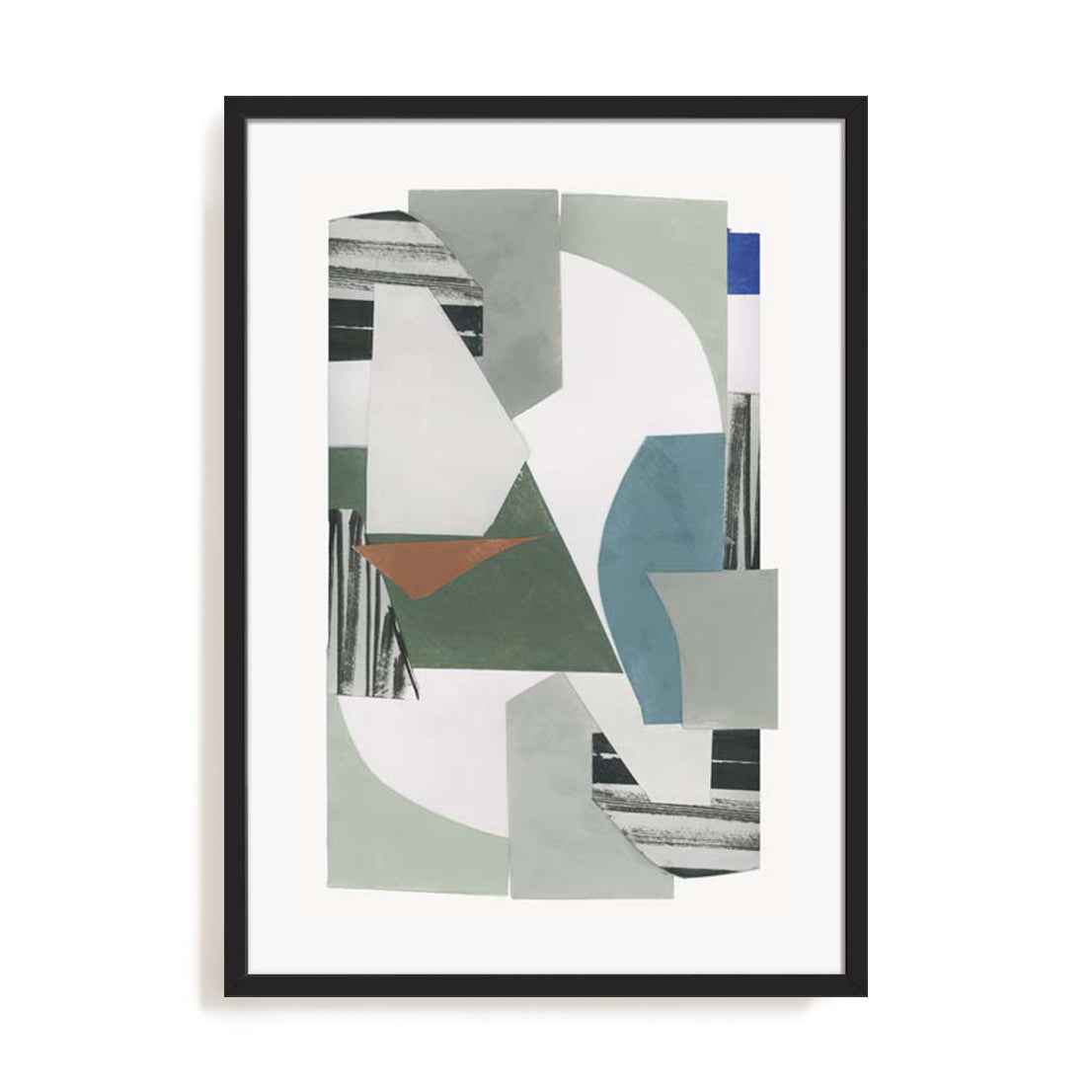 Blue Green Abstract Jugs III Wall Art