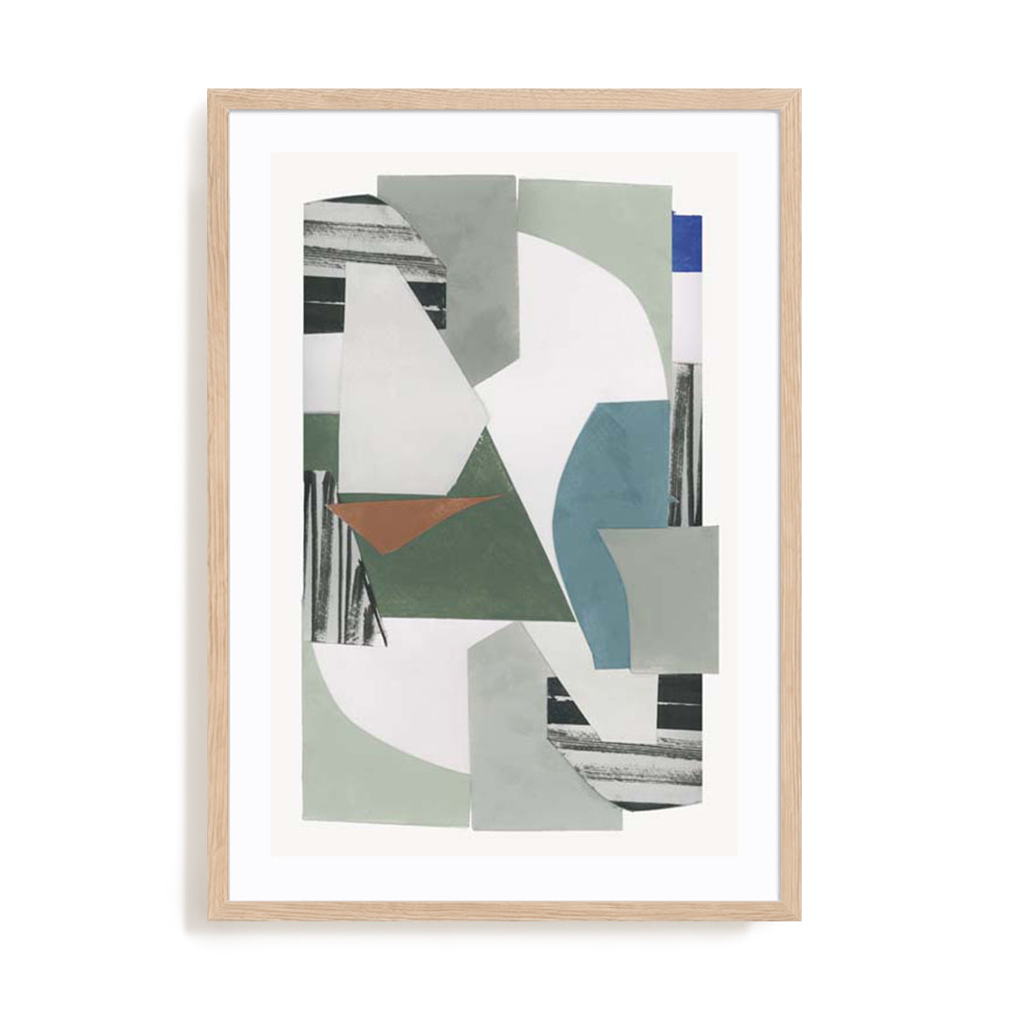 Blue Green Abstract Jugs III Wall Art