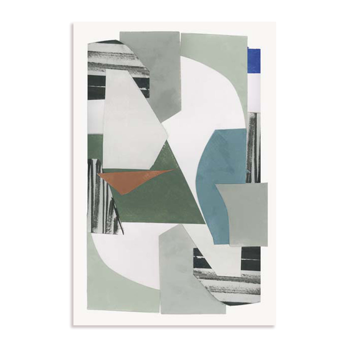 Blue Green Abstract Jugs III Wall Art