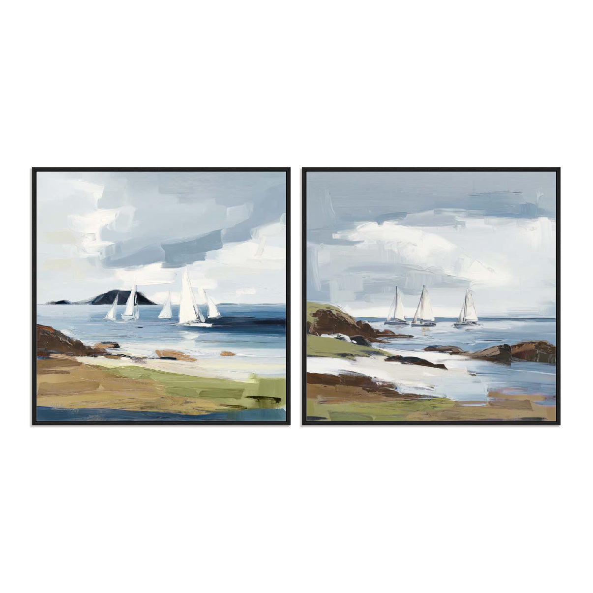 Gentle Waves I and II Wall Art