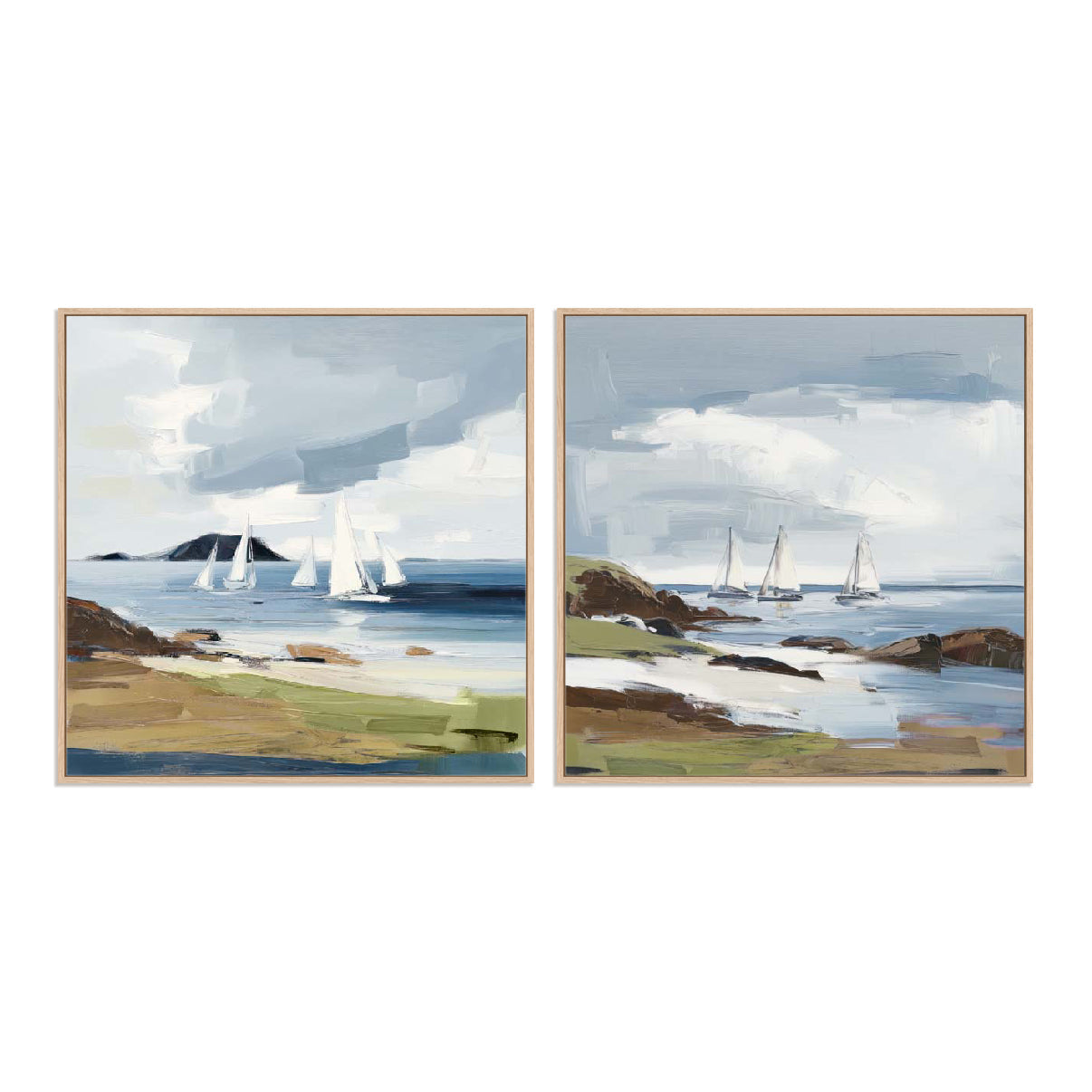 Gentle Waves I and II Wall Art