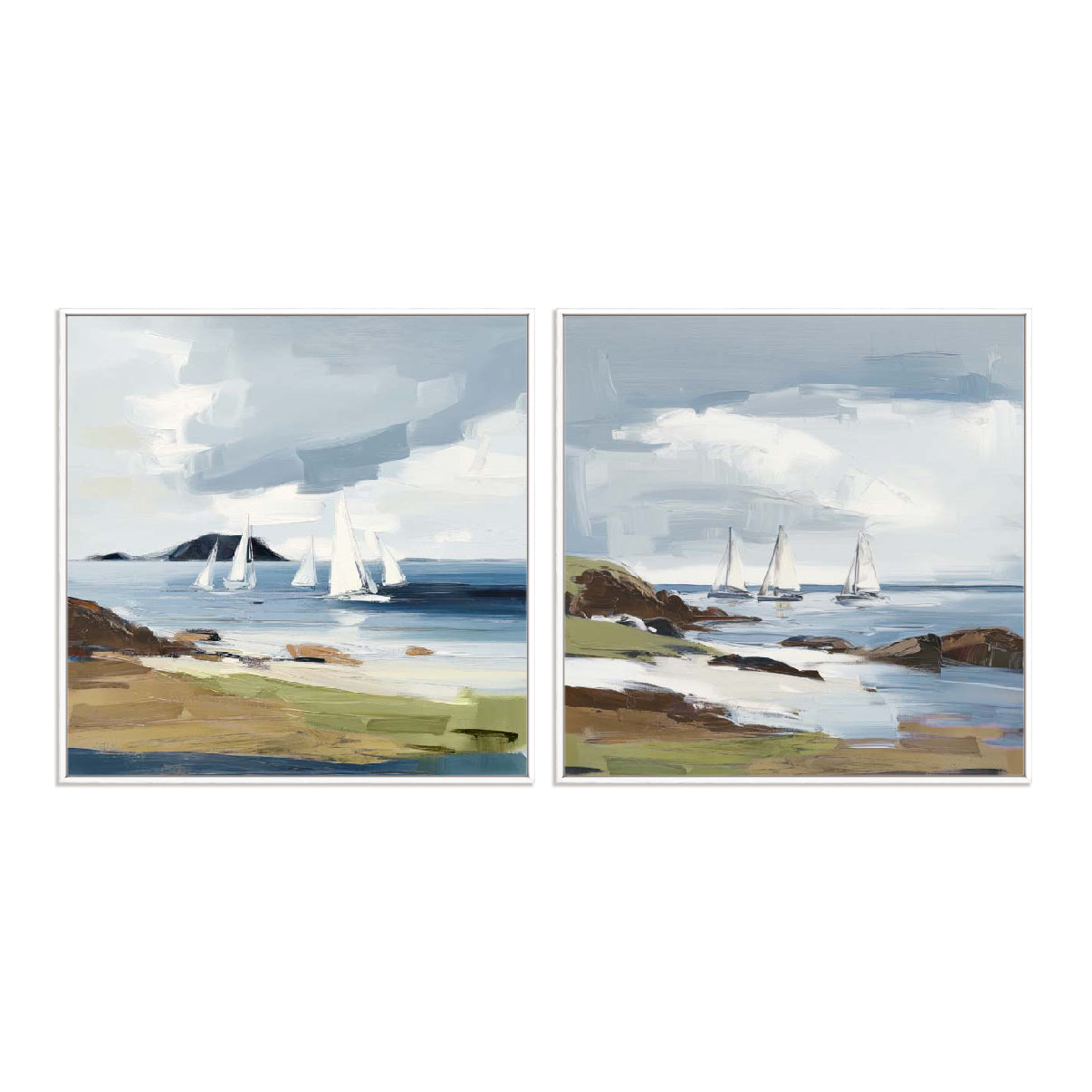 Gentle Waves I and II Wall Art