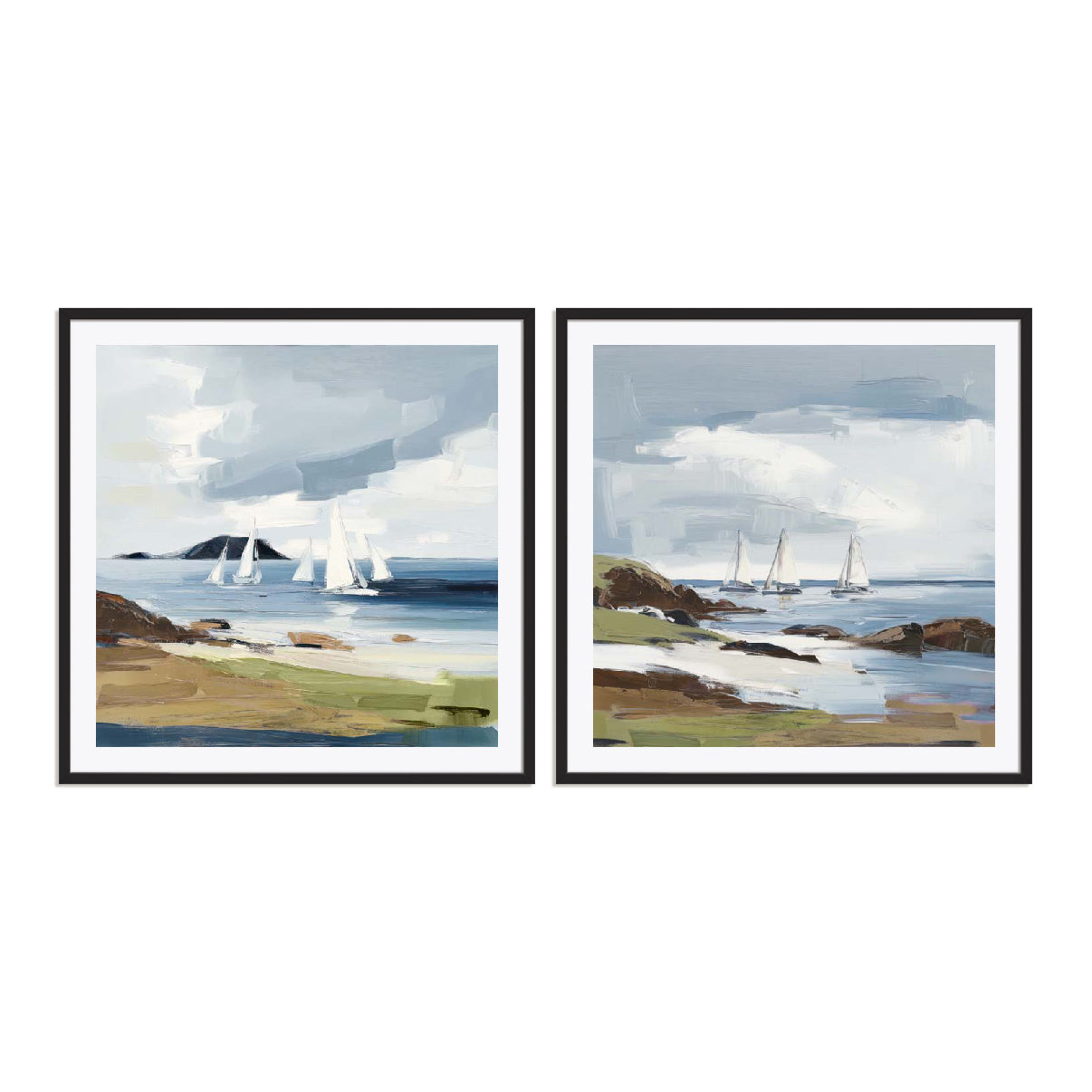 Gentle Waves I and II Wall Art