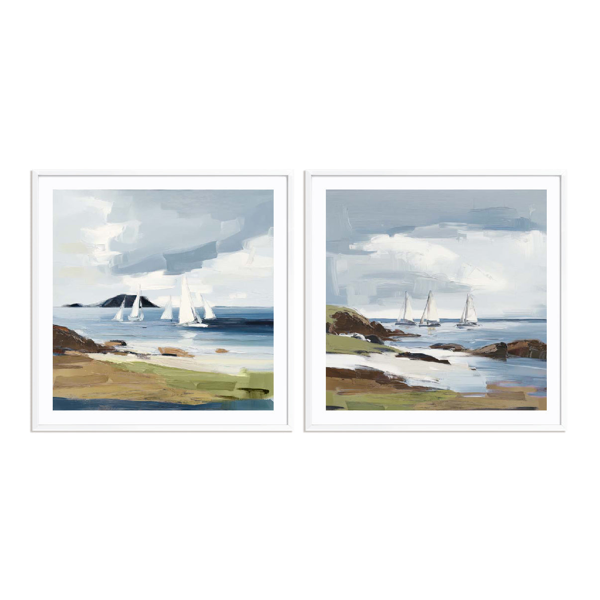 Gentle Waves I and II Wall Art