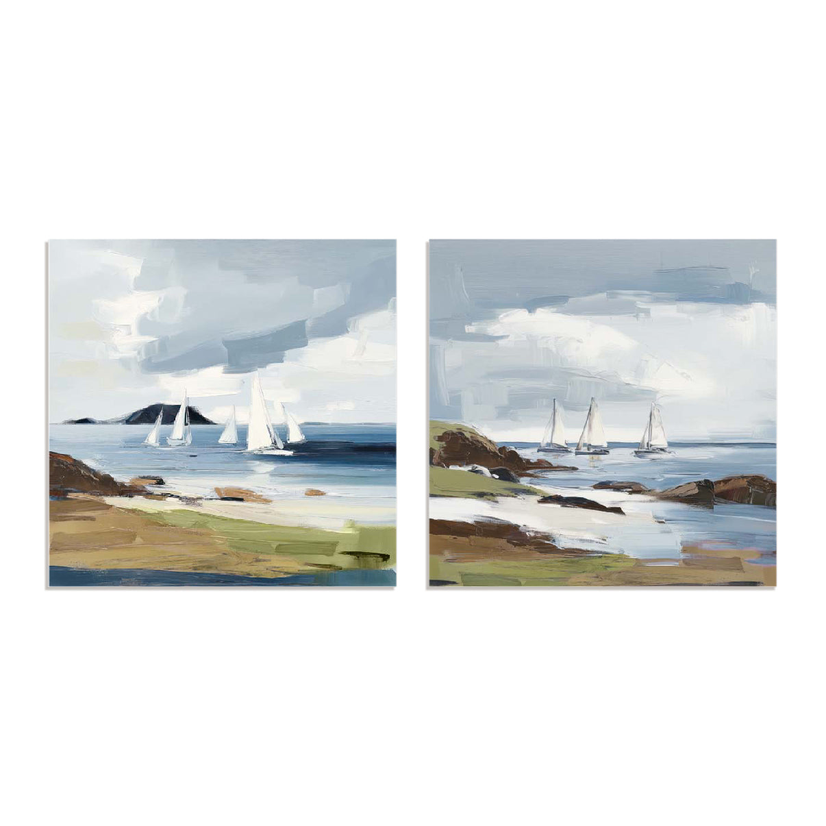 Gentle Waves I and II Wall Art