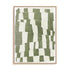 Wall Art Stretched Canvas In Natural Oak  Frame - Distorted Grid I Abstract Art