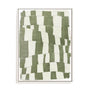 Wall Art Stretched Canvas In White  Frame - Distorted Grid I Abstract Art