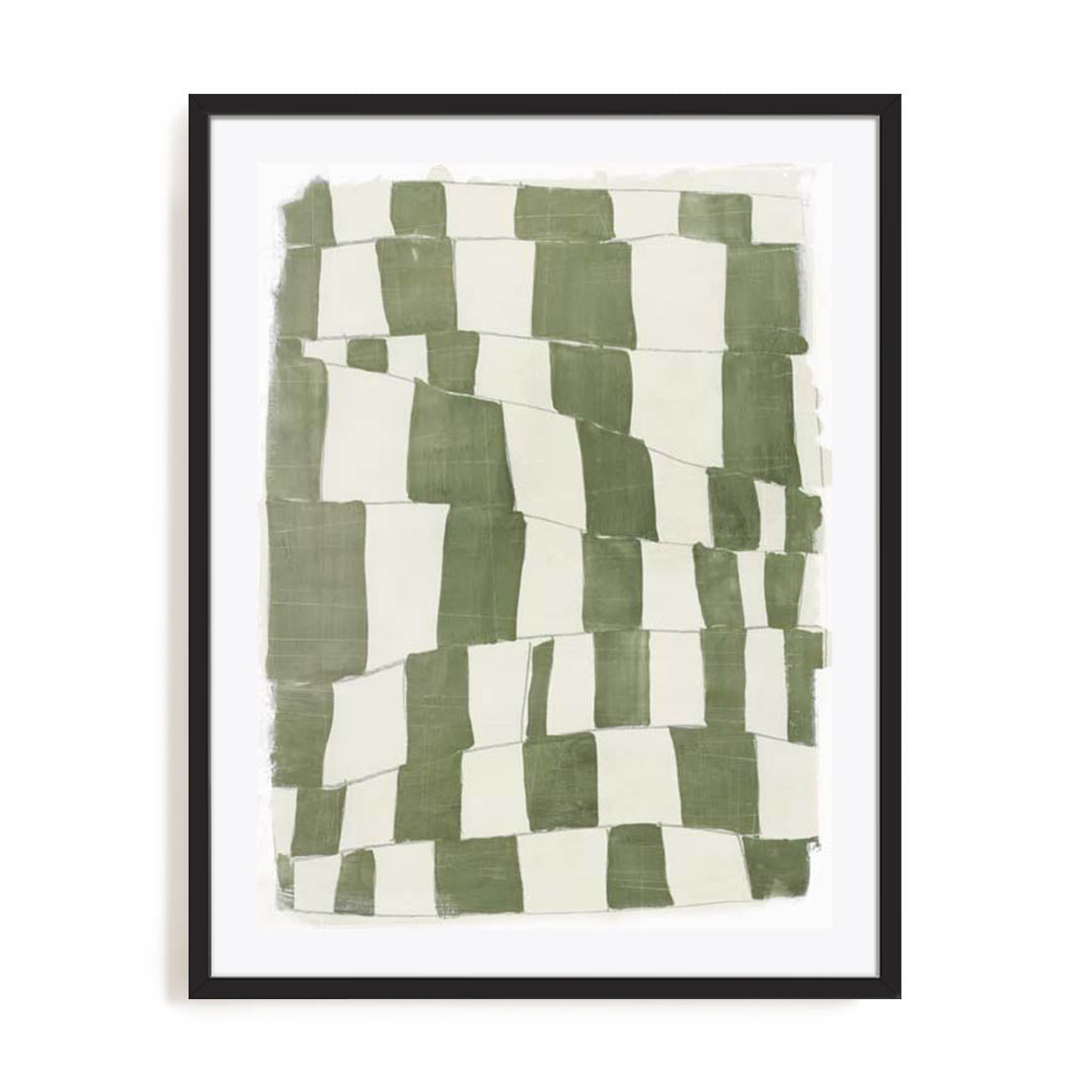 Wall Art Print Poster In Black Frame - Distorted Grid I Abstract Art