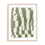 Wall Art Print Poster In Natural Oak Frame - Distorted Grid I Abstract Art