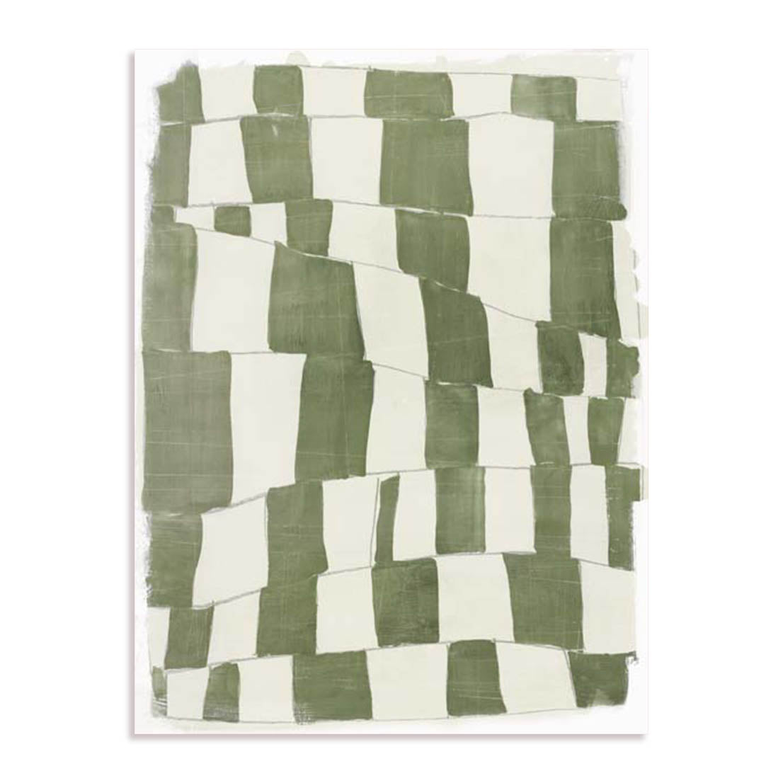 Unframed Stretched Canvas Or Print Only - Distorted Grid I Abstract Art