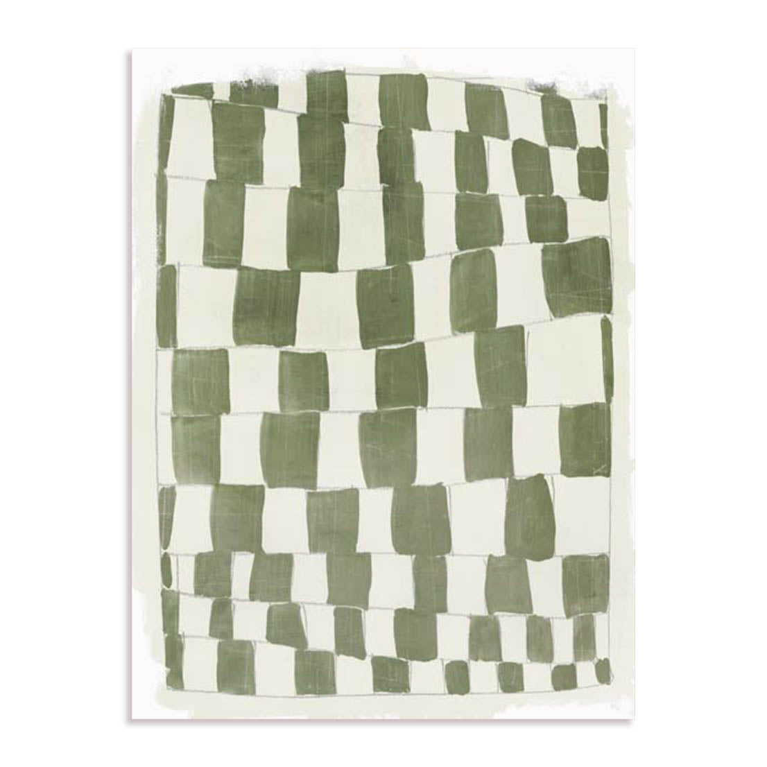 Unframed Stretched Canvas Or Print Only - Distorted Grid Ii Abstract Art