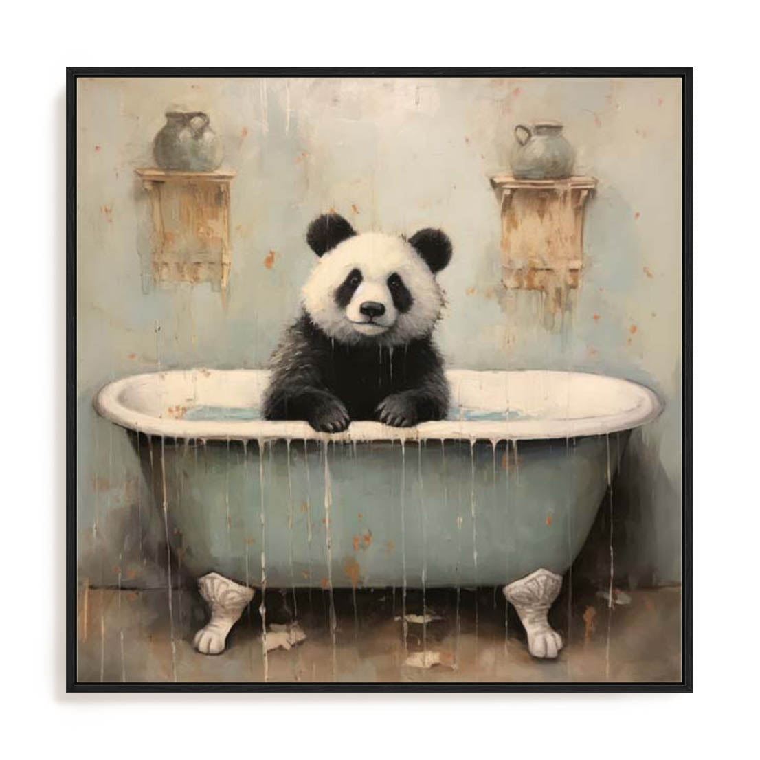 Bathroom Panda Joy Wall Art