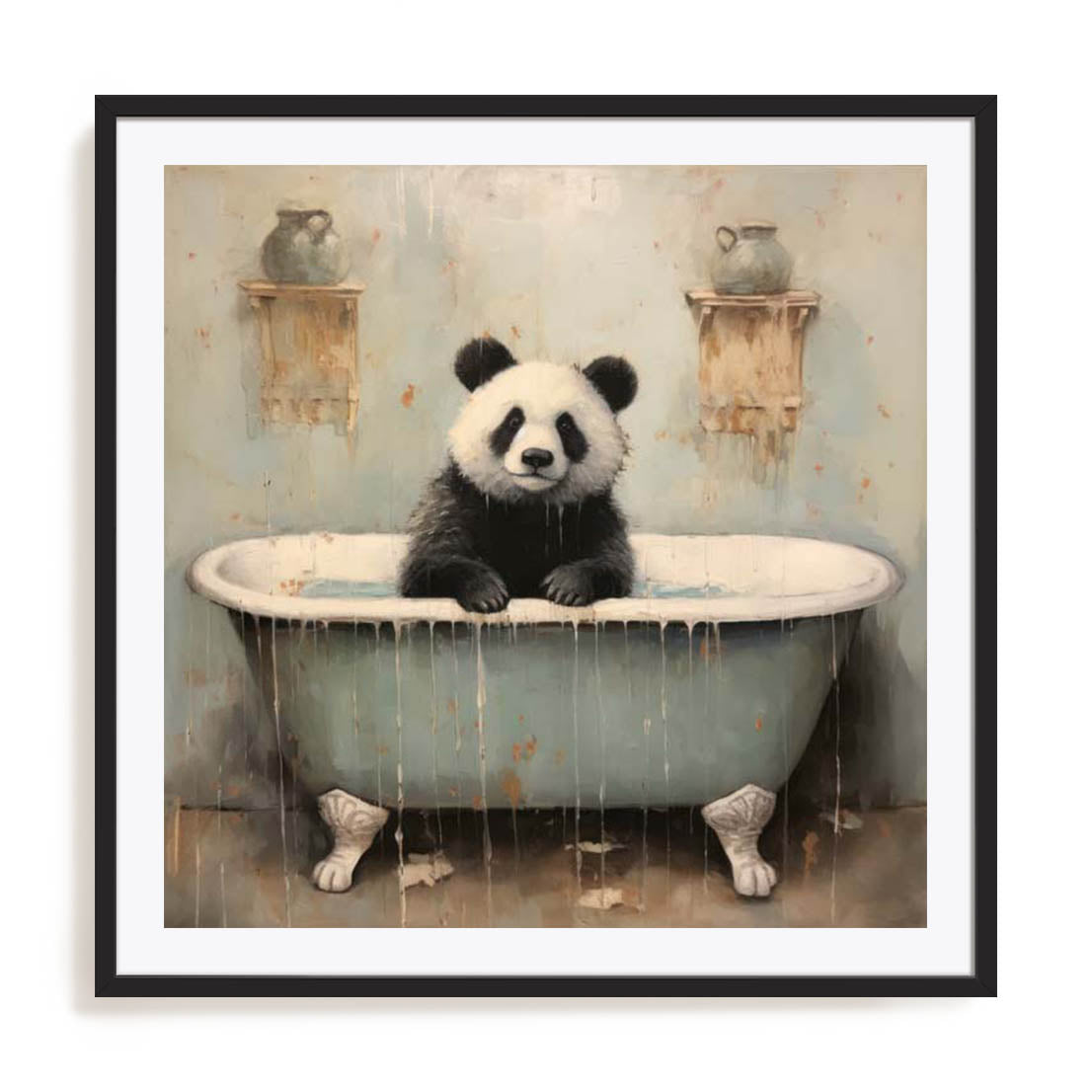 Bathroom Panda Joy Wall Art