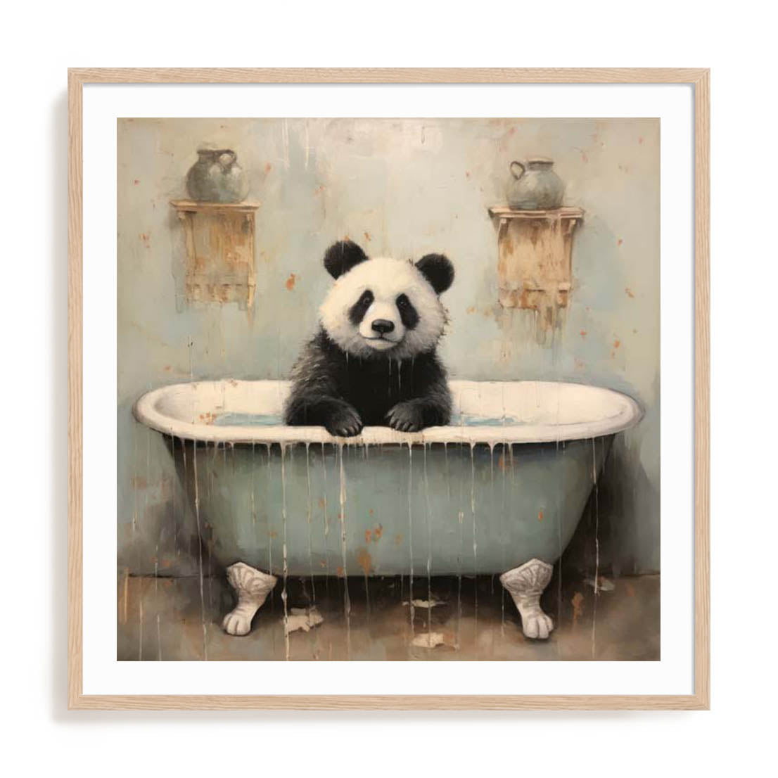 Bathroom Panda Joy Wall Art