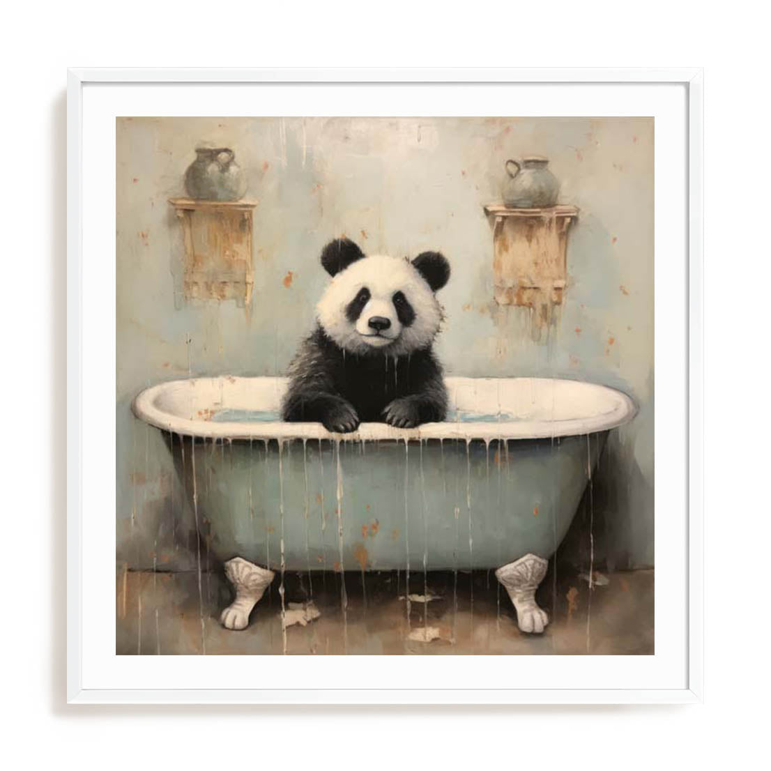 Bathroom Panda Joy Wall Art