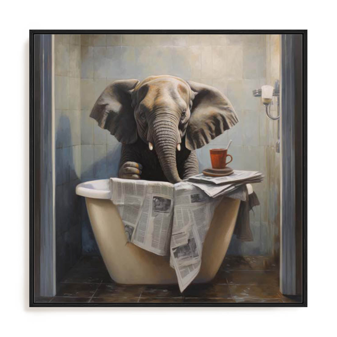 Bathroom Jungle Joy Elephant Wall Art