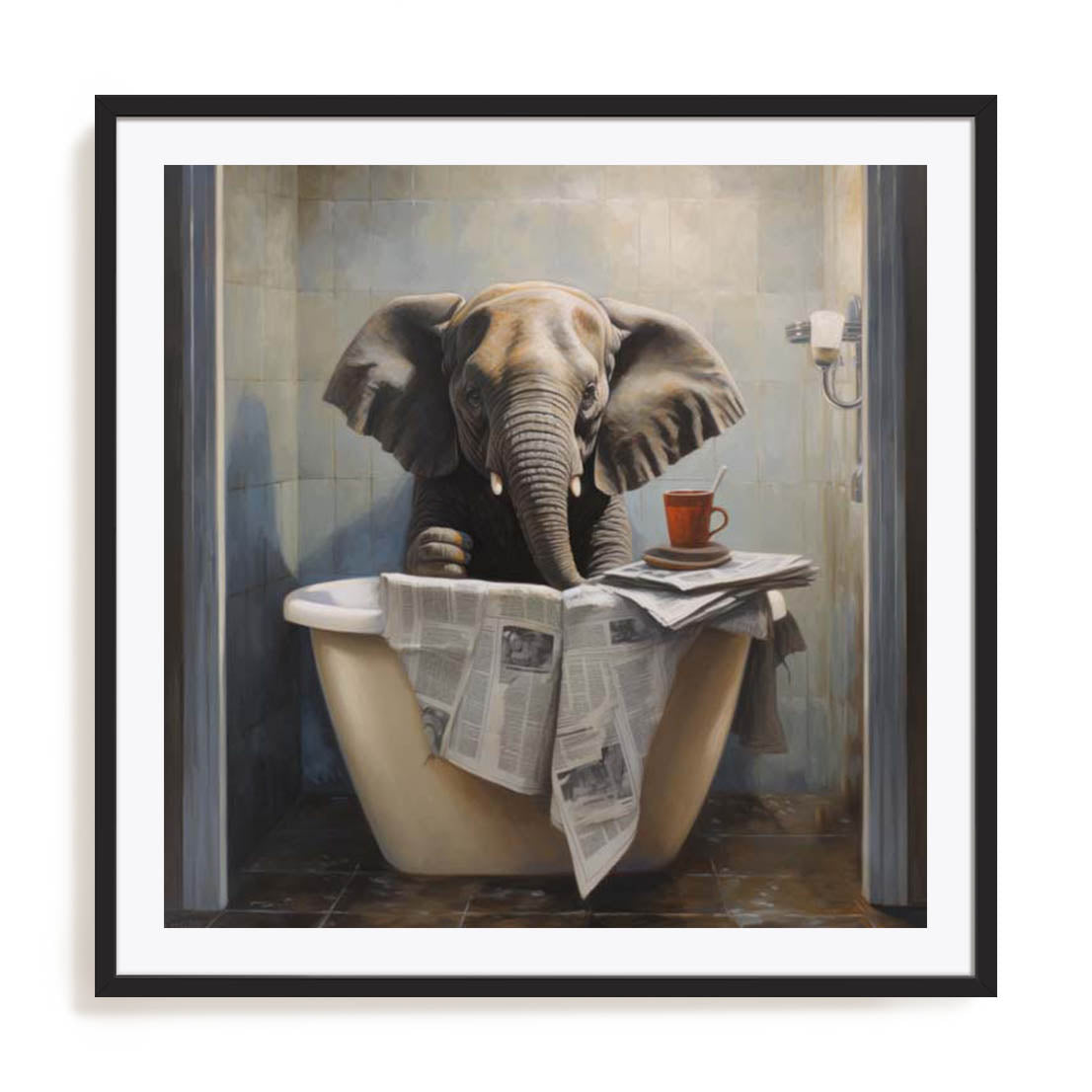 Bathroom Jungle Joy Elephant Wall Art