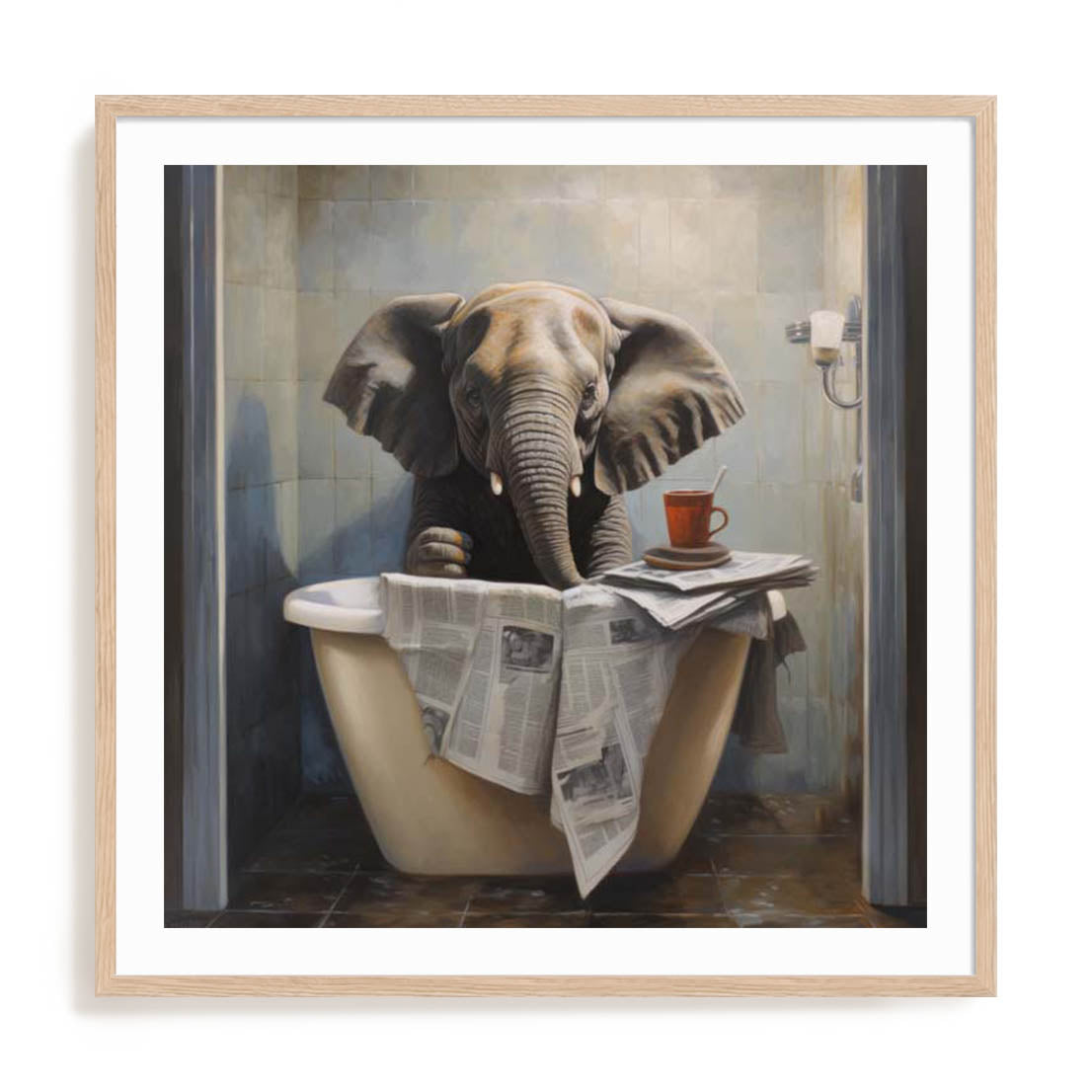 Bathroom Jungle Joy Elephant Wall Art