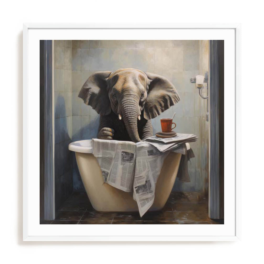 Bathroom Jungle Joy Elephant Wall Art