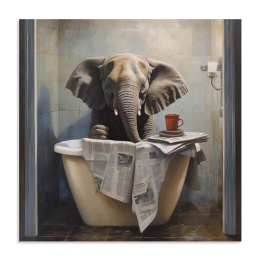 Bathroom Jungle Joy Elephant Wall Art