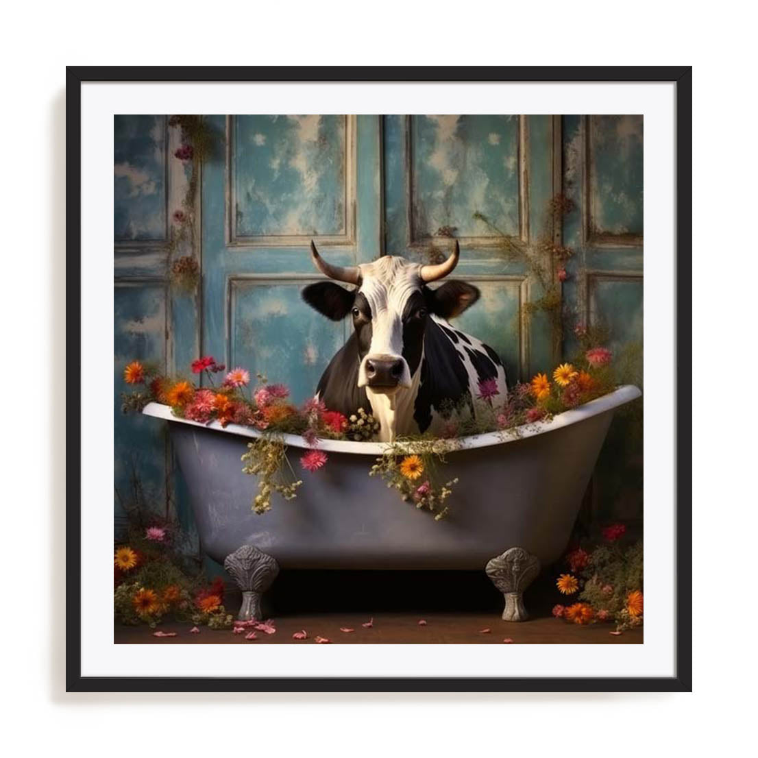 Bathroom Jungle Joy Cow Wall Art