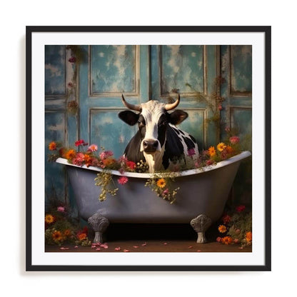 Bathroom Jungle Joy Cow Wall Art